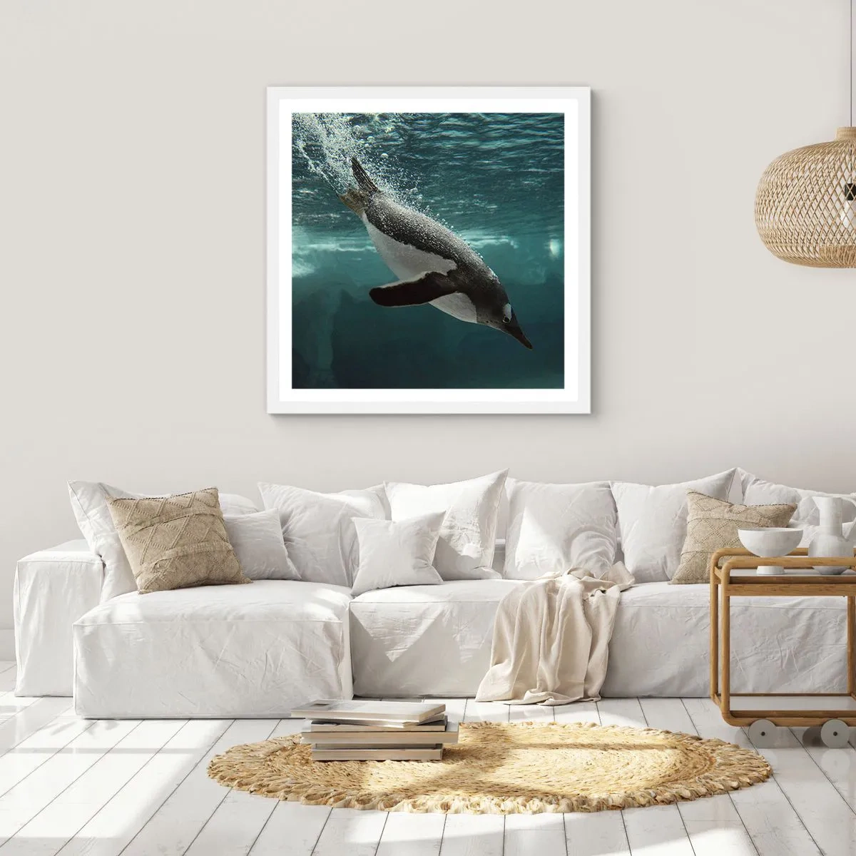 Plagát v bielom ráme - Vitajte v mojom svete - 60x60 cm