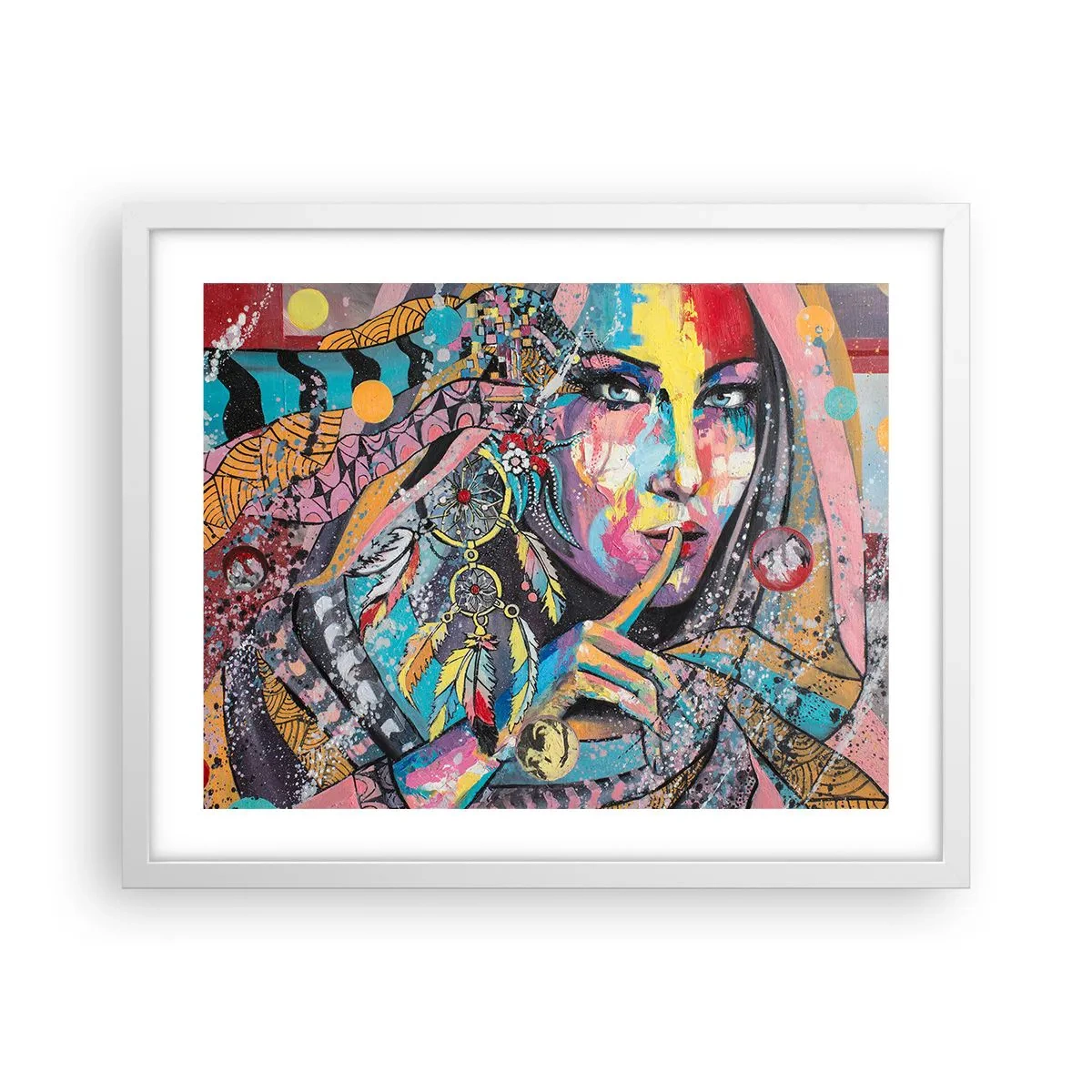 Plagát v bielom ráme - Mlč, než pochopíš - 50x40 cm