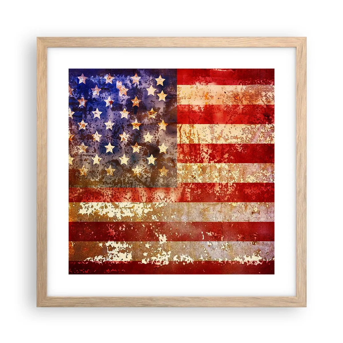 Plagát v ráme zo svetlého duba - Chvála nekončí - 40x40 cm