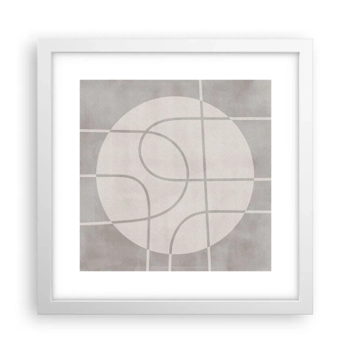 Plagát v bielom ráme - Kruhovo a priamo - 30x30 cm