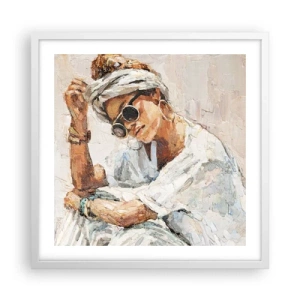 Plagát v bielom ráme - Portrét v plnom slnku - 50x50 cm