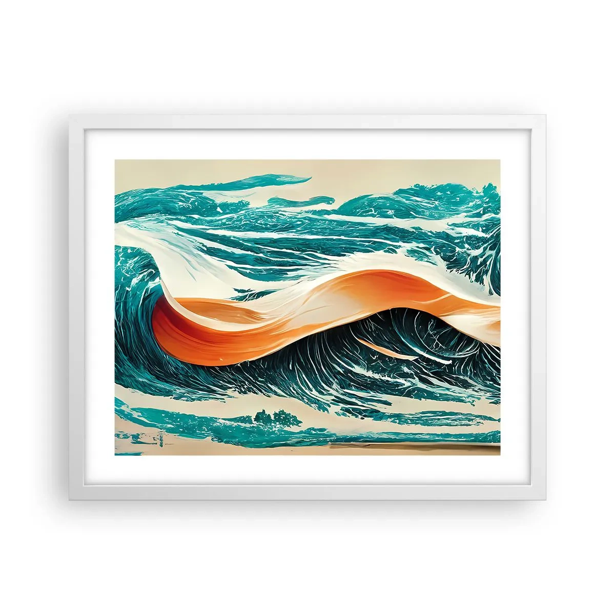 Plagát v bielom ráme - Surferov sen - 50x40 cm