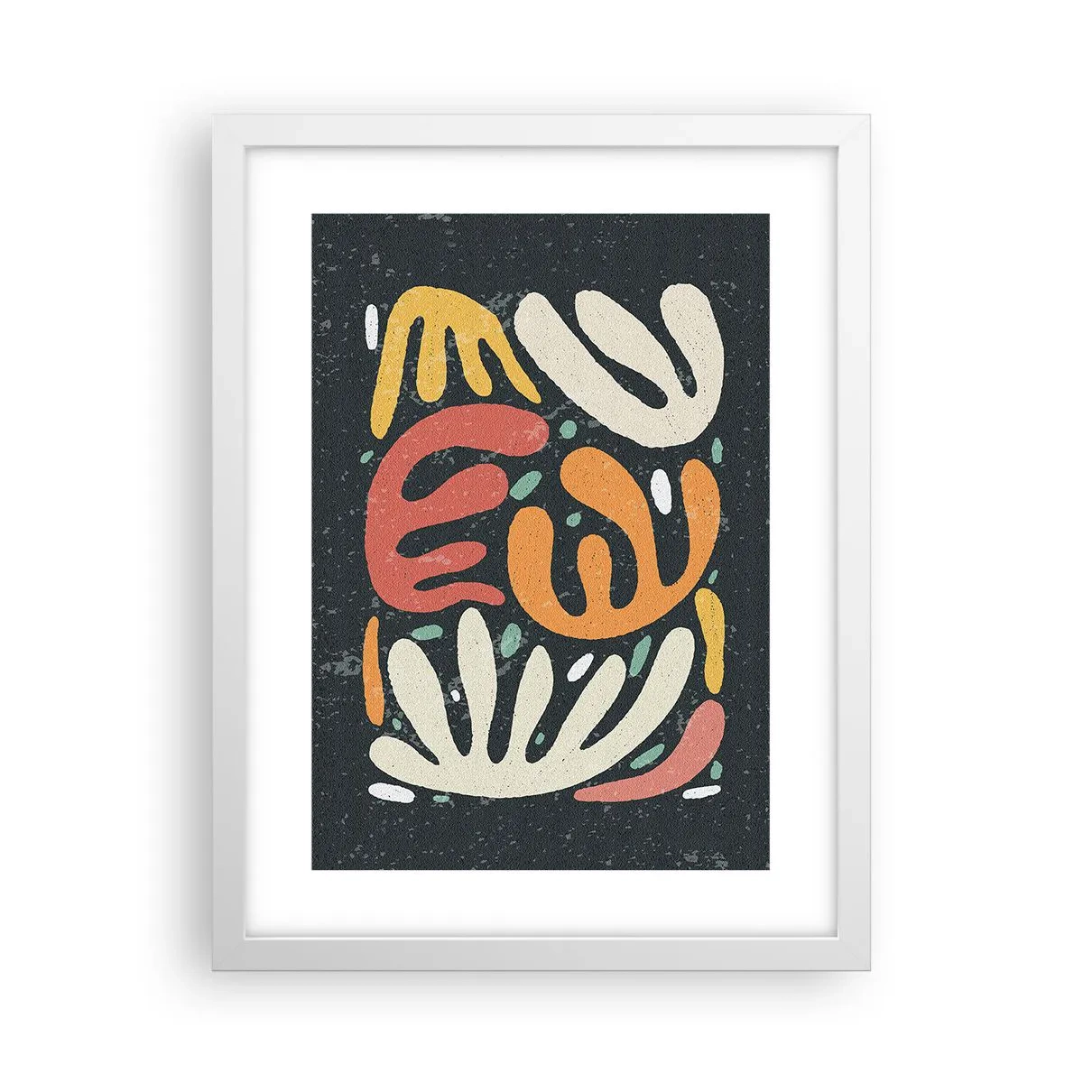 Plagát v bielom ráme - Kompozícia – hneď ťa chytím - 30x40 cm