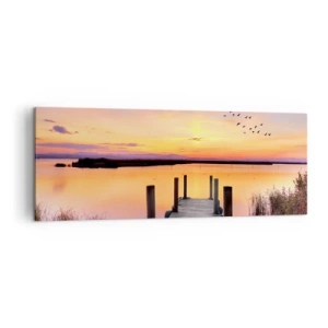 Obraz na plátne - Fialové tiché svitanie - 140x50 cm