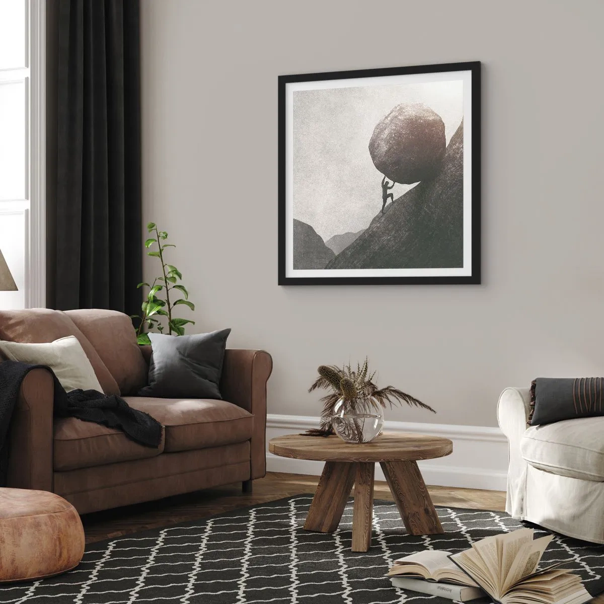 Plagát v čiernom ráme - Verím, proti všetkej nádeji - 60x60 cm