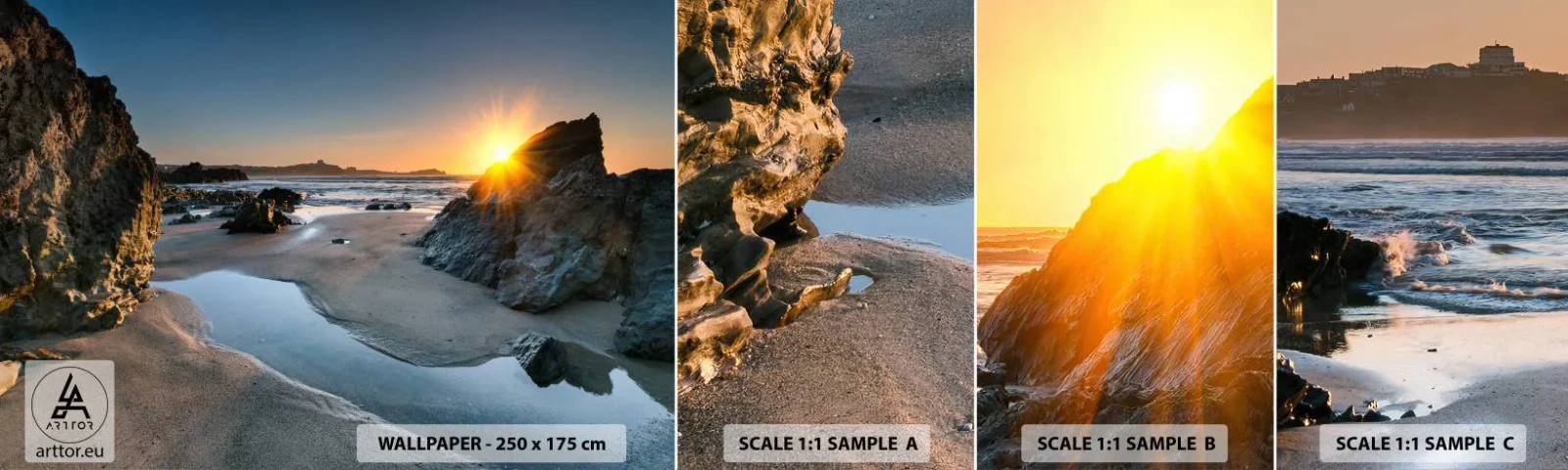 Vzorka Fototapeta Standard Eco - Nedotknuté ľudskou rukou - Krajina, Pláž, Cornwallské pobrežie - 100x30 cm