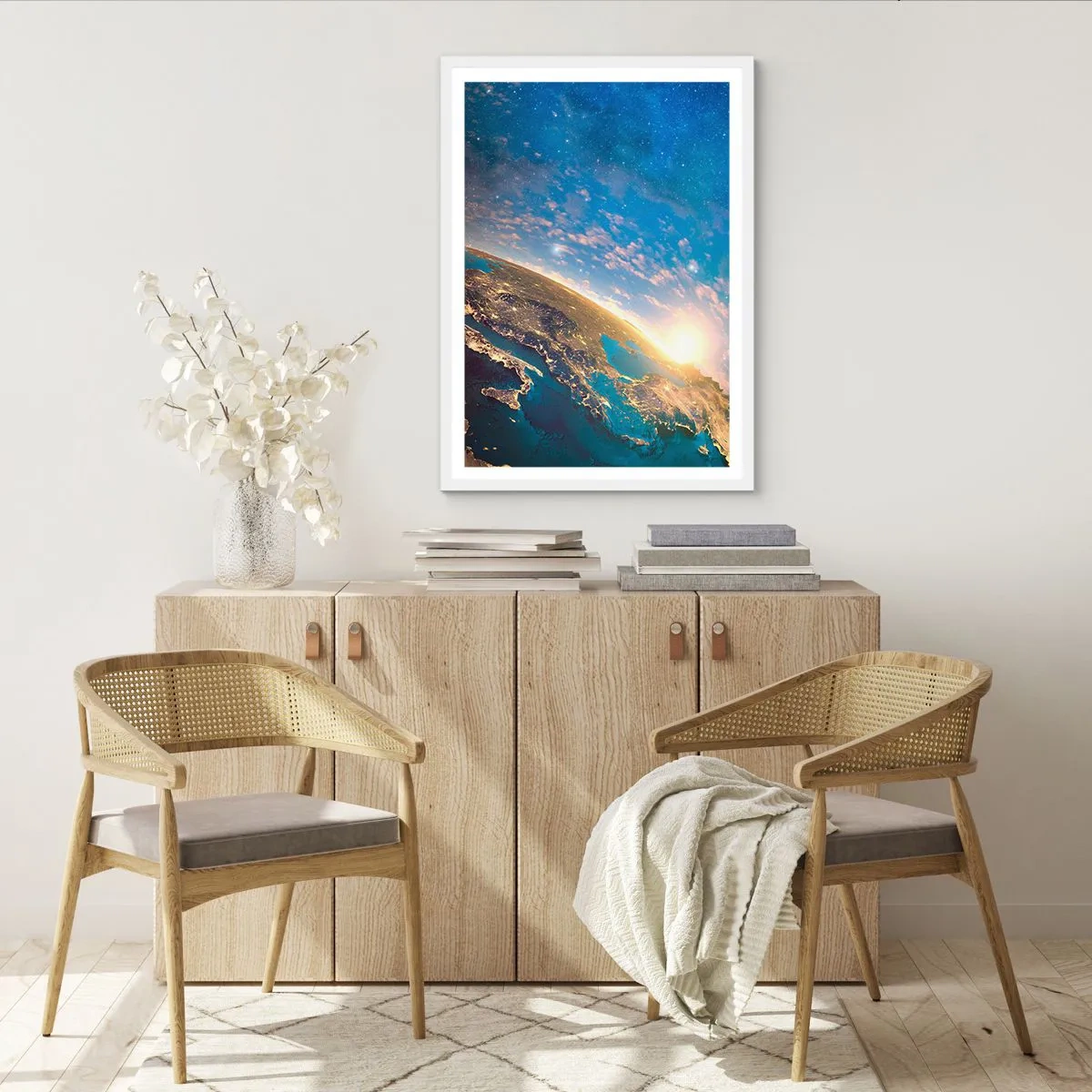 Plagát v bielom ráme - Pozrime sa na seba s odstupom - 70x100 cm