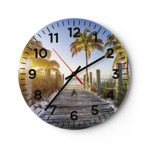 Nástenné hodiny - Priamo do raja - 40x40 cm