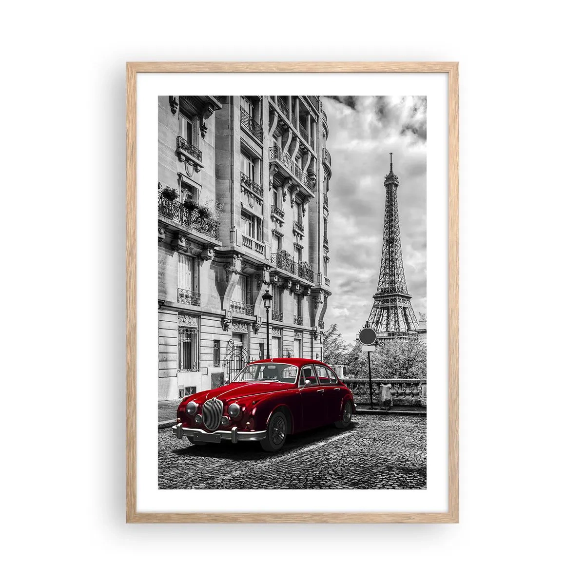 Plagát v ráme zo svetlého duba - Dravec v meste - 50x70 cm