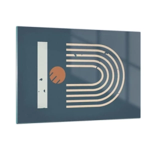 Obraz na skle - Geometria v námorníckej modrej - 120x80 cm