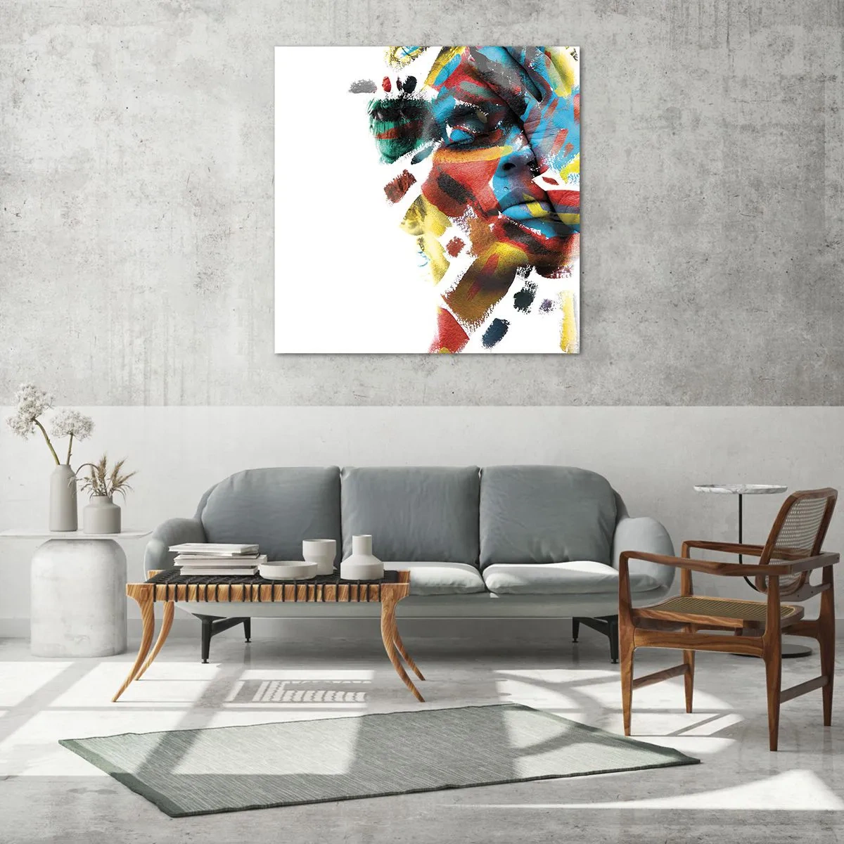 Obraz na skle - Pestrá osobnosť - 60x60 cm