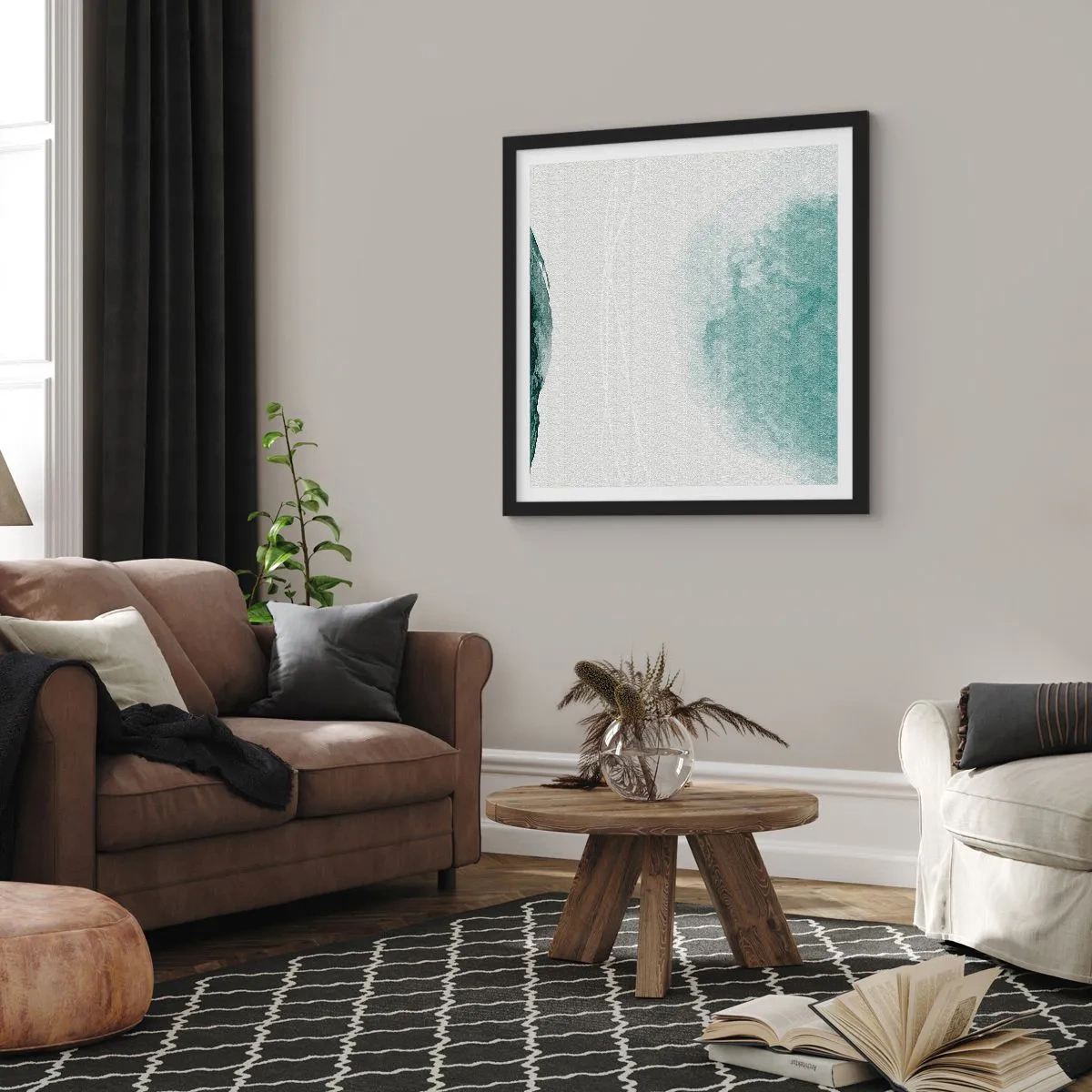 Plagát v čiernom ráme - Stretnutie s hmlou - 40x40 cm