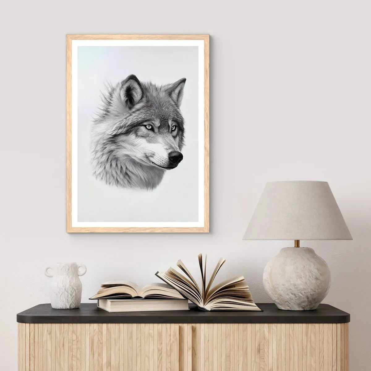 Plagát v ráme zo svetlého duba - Alfa – bezpochyby - 40x50 cm