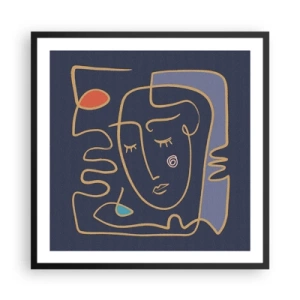 Plagát v čiernom ráme - V zádumčivosti - 60x60 cm