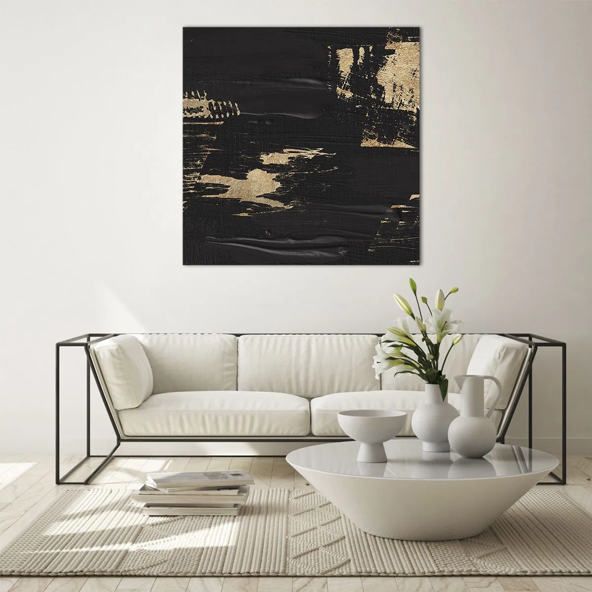 Obraz na skle - Stopa dotyku - 70x70 cm