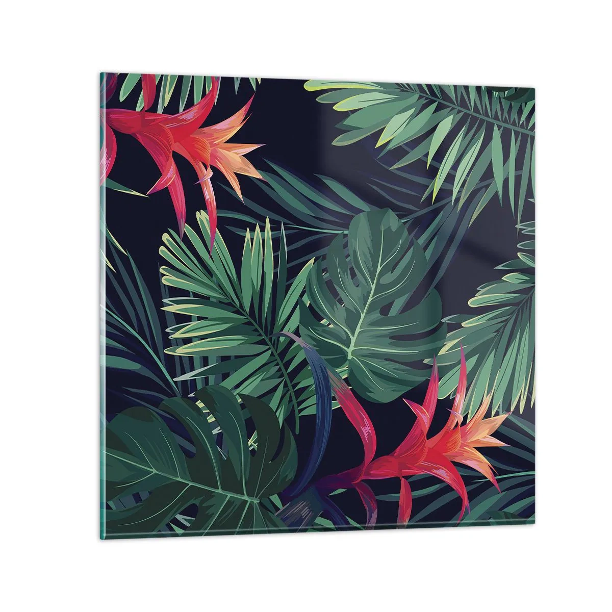 Obraz na skle - Vzplanúť v zelenom - 50x50 cm