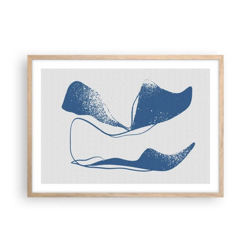 Plagát v ráme zo svetlého duba - Okrídlená abstrakcia - 70x50 cm