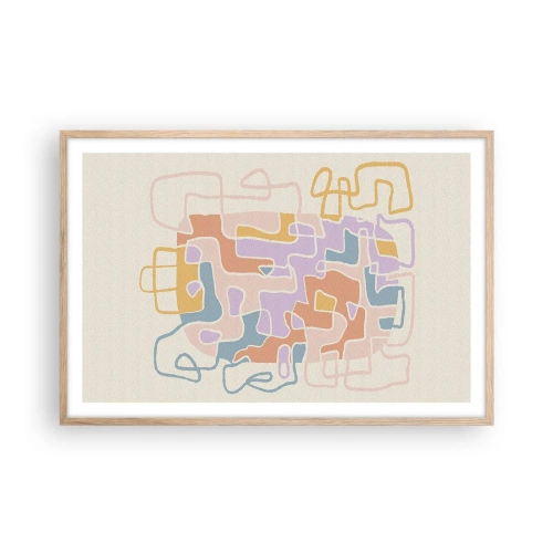 Plagát v ráme zo svetlého duba - Labyrint – veselé dobrodružstvo - 91x61 cm