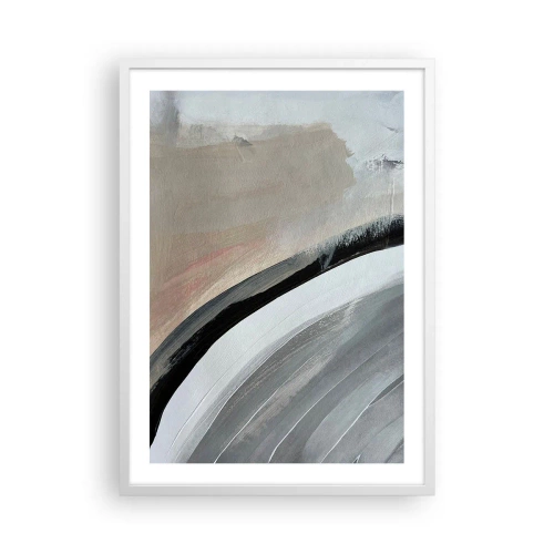 Plagát v bielom ráme - Kompozícia: čierny a šedý oblúk - 50x70 cm
