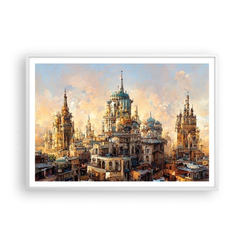 Plagát v bielom ráme - Mesto miest - 100x70 cm