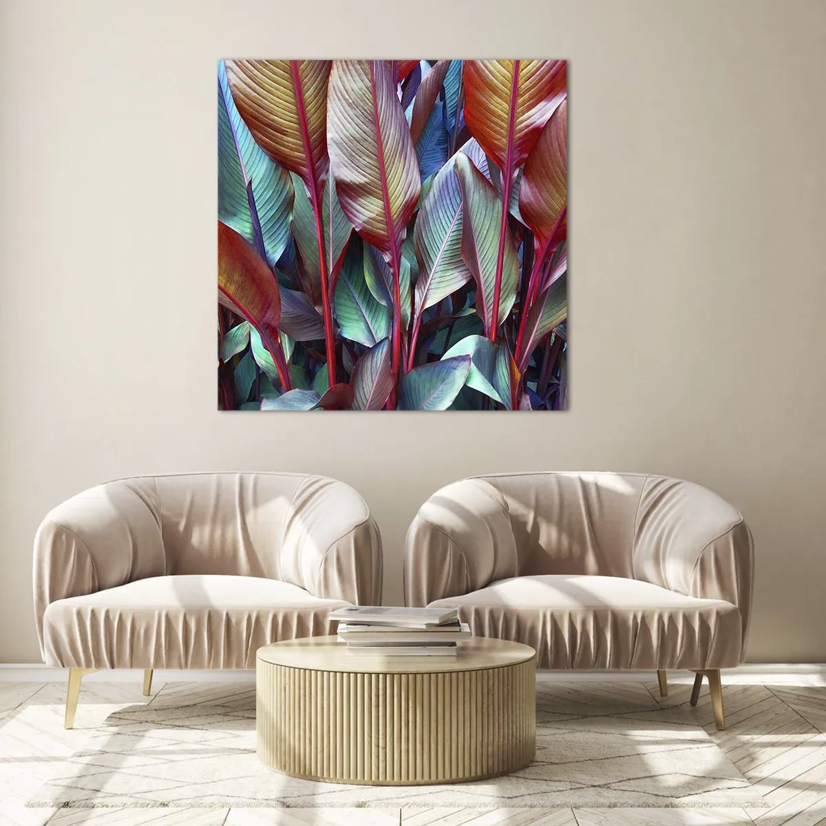 Obraz na skle - Farebná húština - 70x70 cm