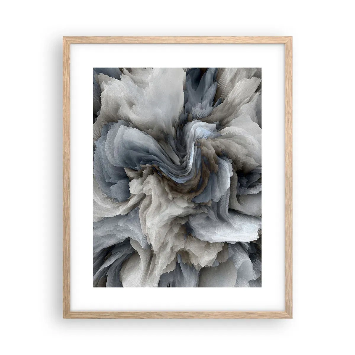 Plagát v ráme zo svetlého duba - Kameň a kvet - 40x50 cm