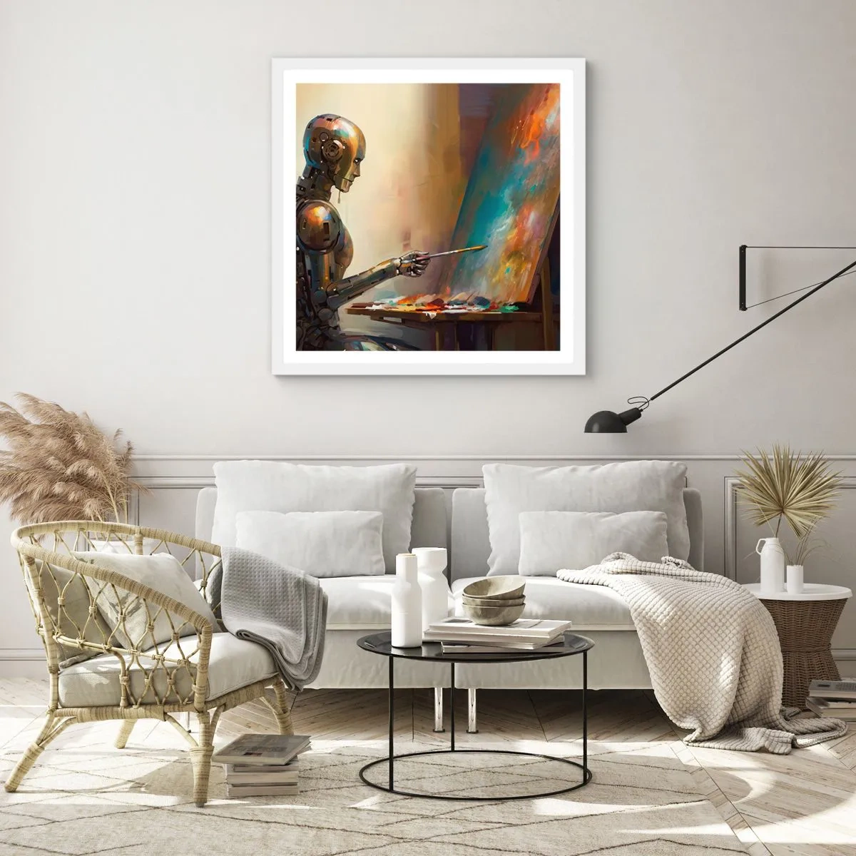 Plagát v bielom ráme - Umenie budúcnosti - 40x40 cm