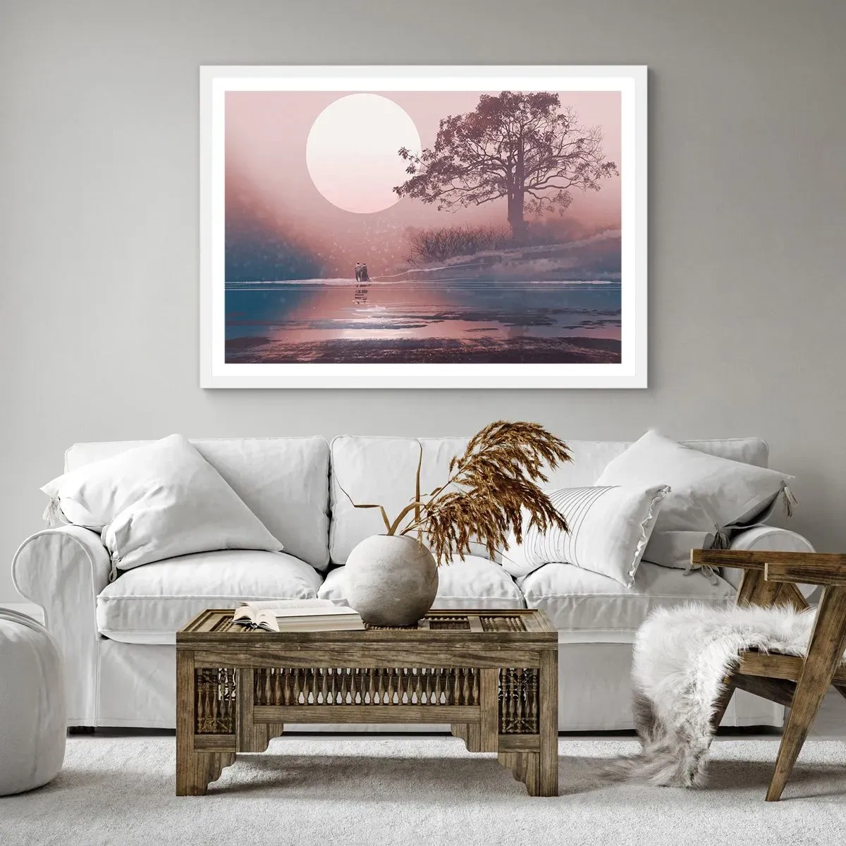 Plagát v bielom ráme - Nočné zázraky - 70x50 cm