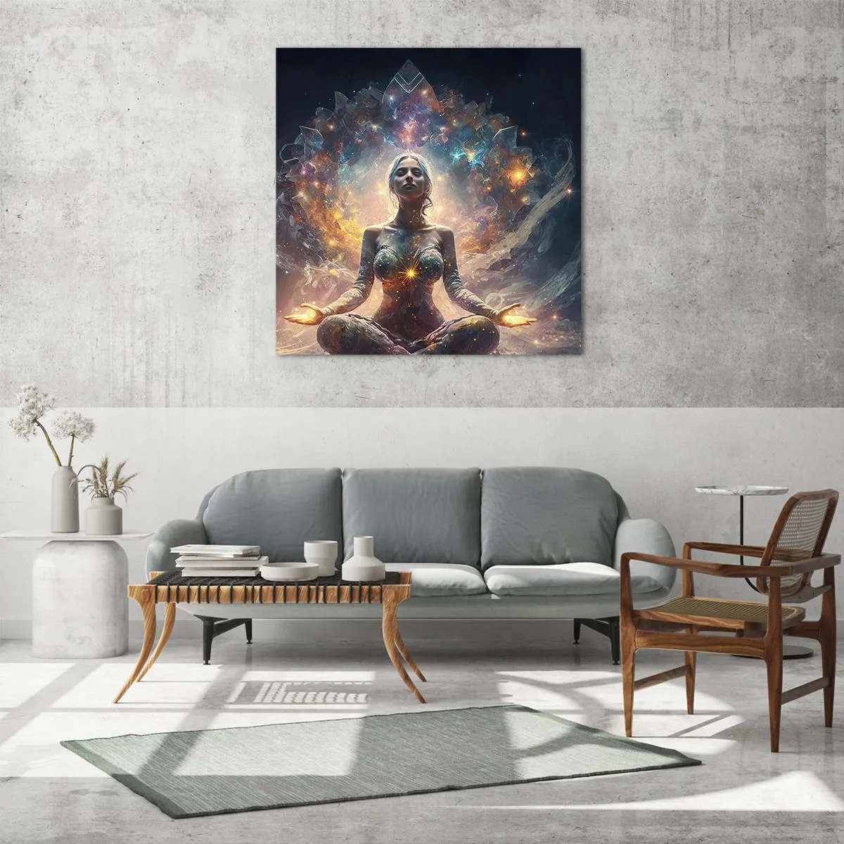 Obraz na skle - Prúdenie dobrej energie - 60x60 cm