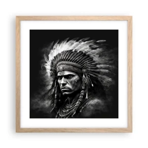 Plagát v ráme zo svetlého duba - Vodca a bojovník - 40x40 cm