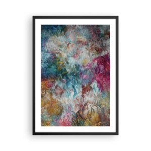 Plagát v čiernom ráme - Abstraktná kompozícia pripomínajúca kvitnúce kvety - 50x70cm - V plnom rozkvete - Moderná nástenná dekorácia do obývacej izby a spálne ARTTOR