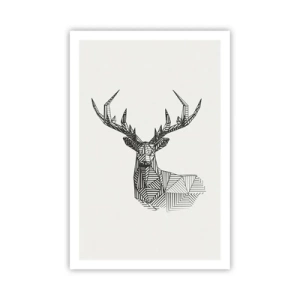 Plagát - Jeleň v kubistickom štýle - 61x91 cm