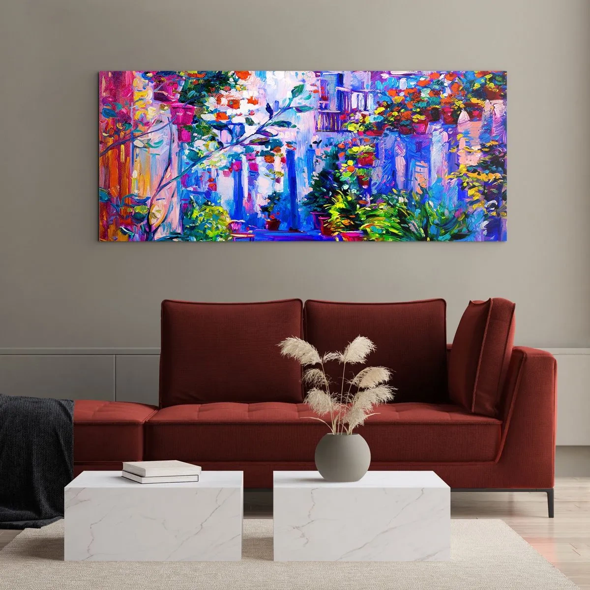 Obraz na skle - Impresia - talianska ulička - 100x40 cm