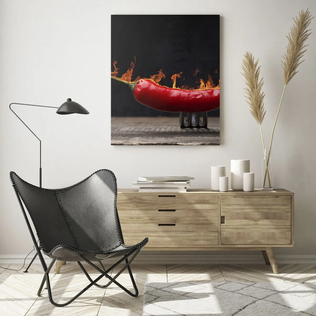 Obraz na skle - Ohnivé predjedlo - 50x70 cm