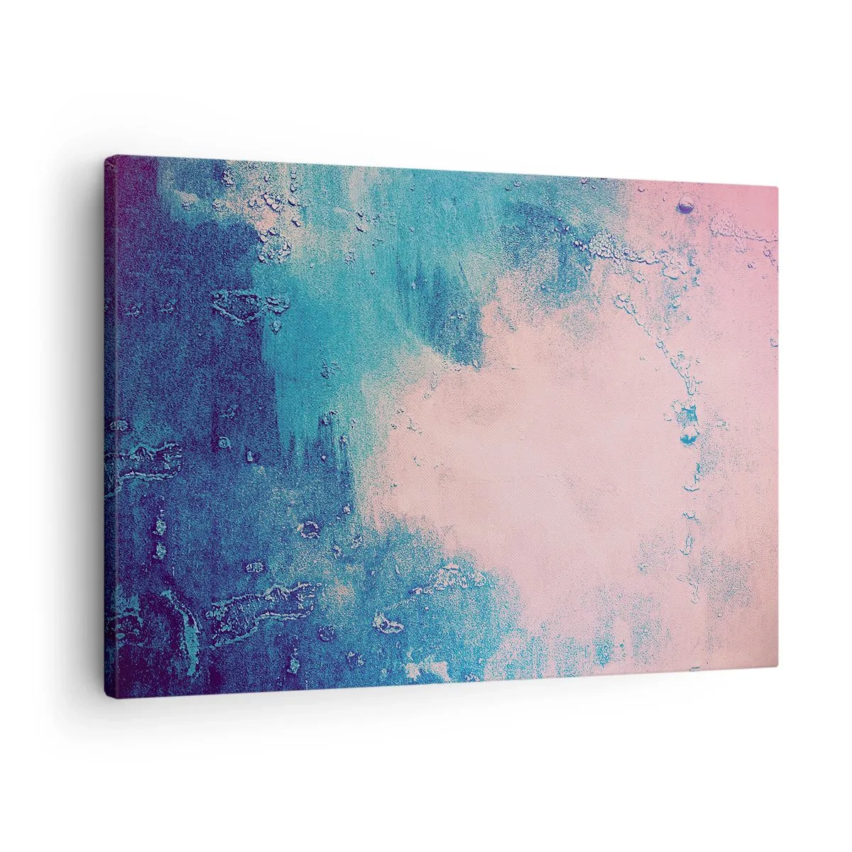 Obraz na plátne - Abstraktná textúra v odtieňoch ružovej a modrej - 70x50cm - Modré objatie - Moderná nástenná dekorácia do obývacej izby a spálne ARTTOR