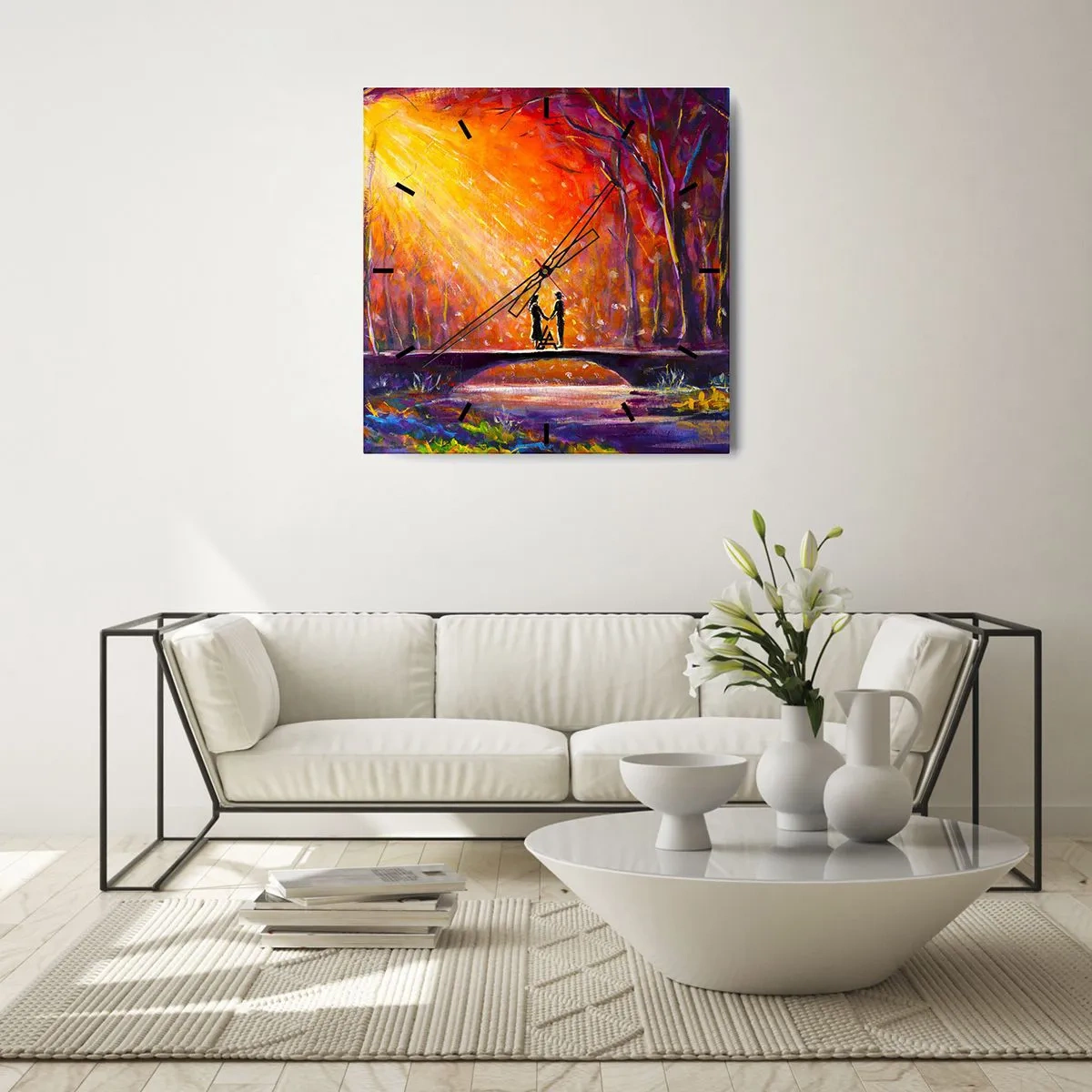 Nástenné hodiny - Nebo ich tiež miluje - 40x40 cm