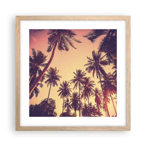 Plagát v ráme zo svetlého duba - Tropická variácia - 40x40 cm