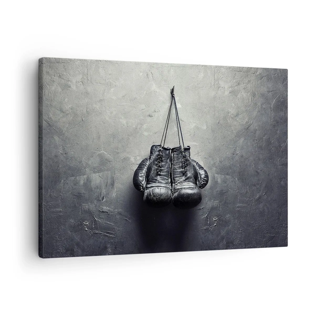 Obraz na plátne - Staré boxerské rukavice pri stene - 70x50cm - Čas boja a čas mieru - Moderná nástenná dekorácia do obývacej izby a spálne ARTTOR