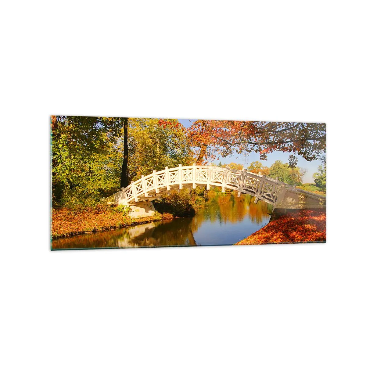 Obraz na skle - Na bielom mostíku vzdychov - 120x50 cm