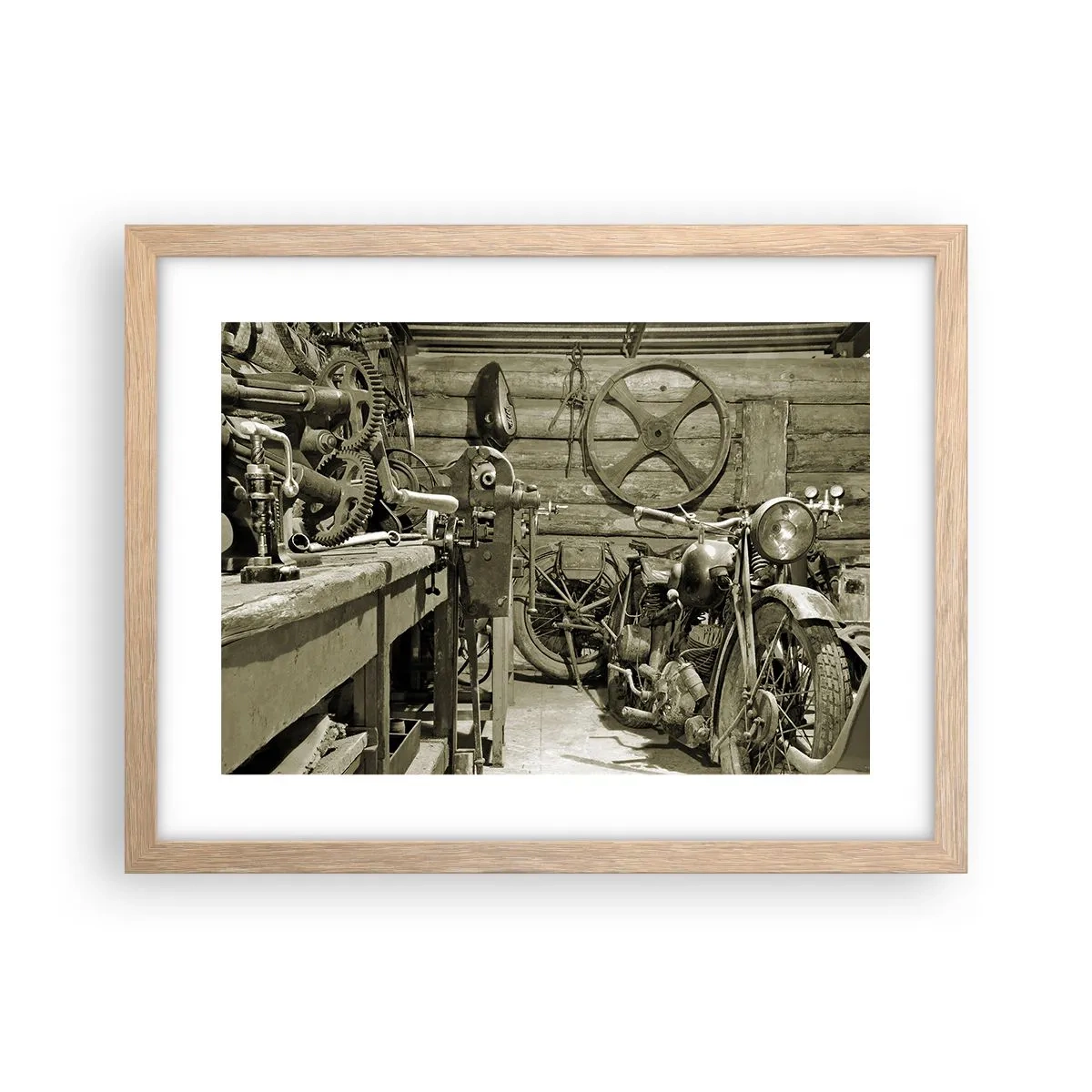 Plagát v ráme zo svetlého duba - V kôlni strýka Mariána - 40x30 cm