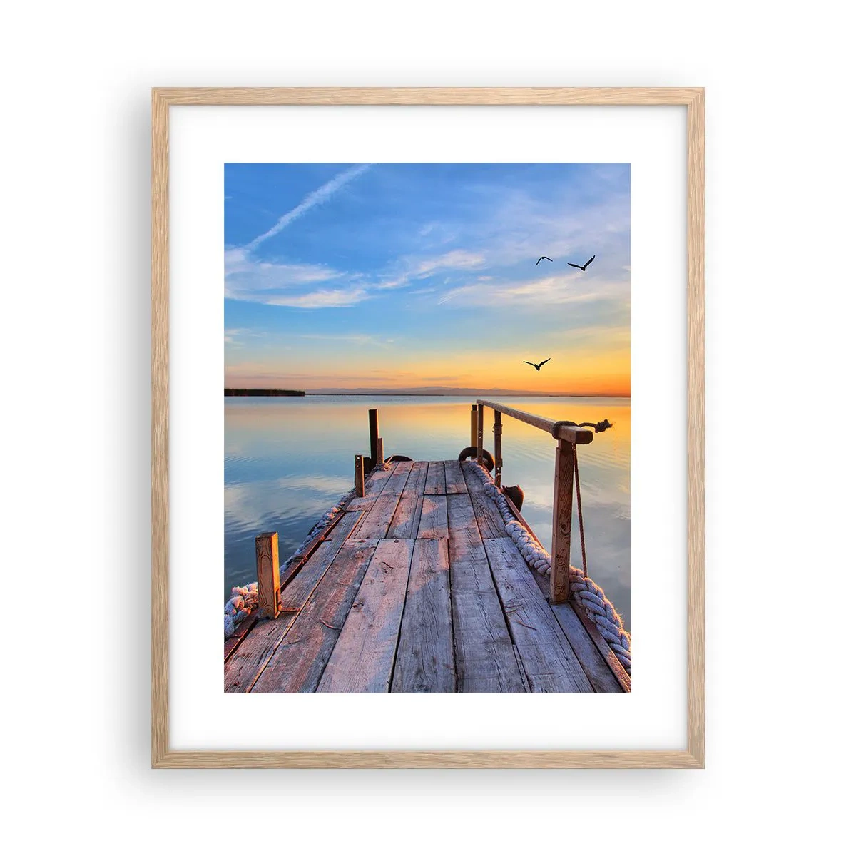 Plagát v ráme zo svetlého duba - Ísť pred seba smerom k slnku - 40x50 cm