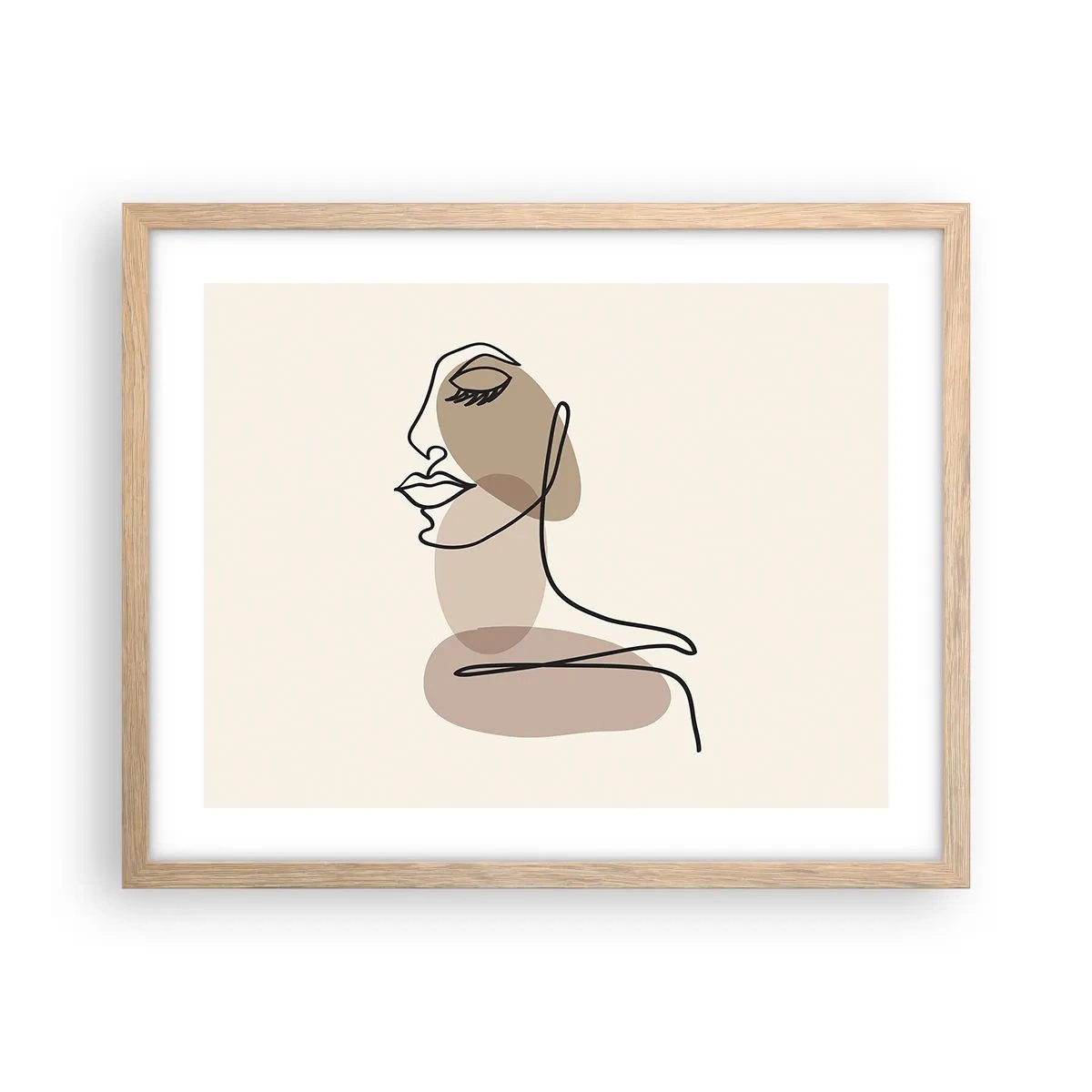 Plagát v ráme zo svetlého duba - Určitá línia krásy - 50x40 cm