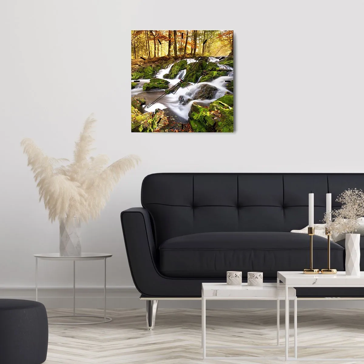 Nástenné hodiny - Chvatom jesenným lesom - 40x40 cm