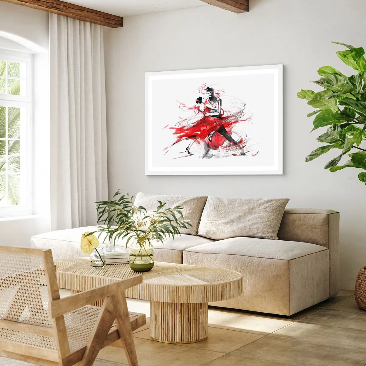 Plagát v bielom ráme - Tango - rytmus náruživosťou - 70x50 cm
