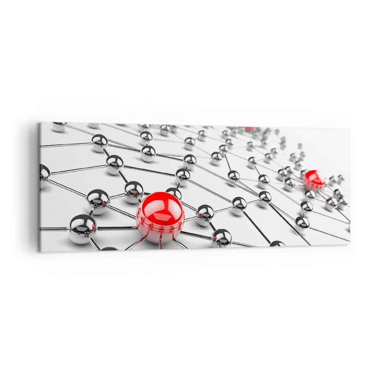 Obraz na plátne - Strieborná sieť - 140x50 cm