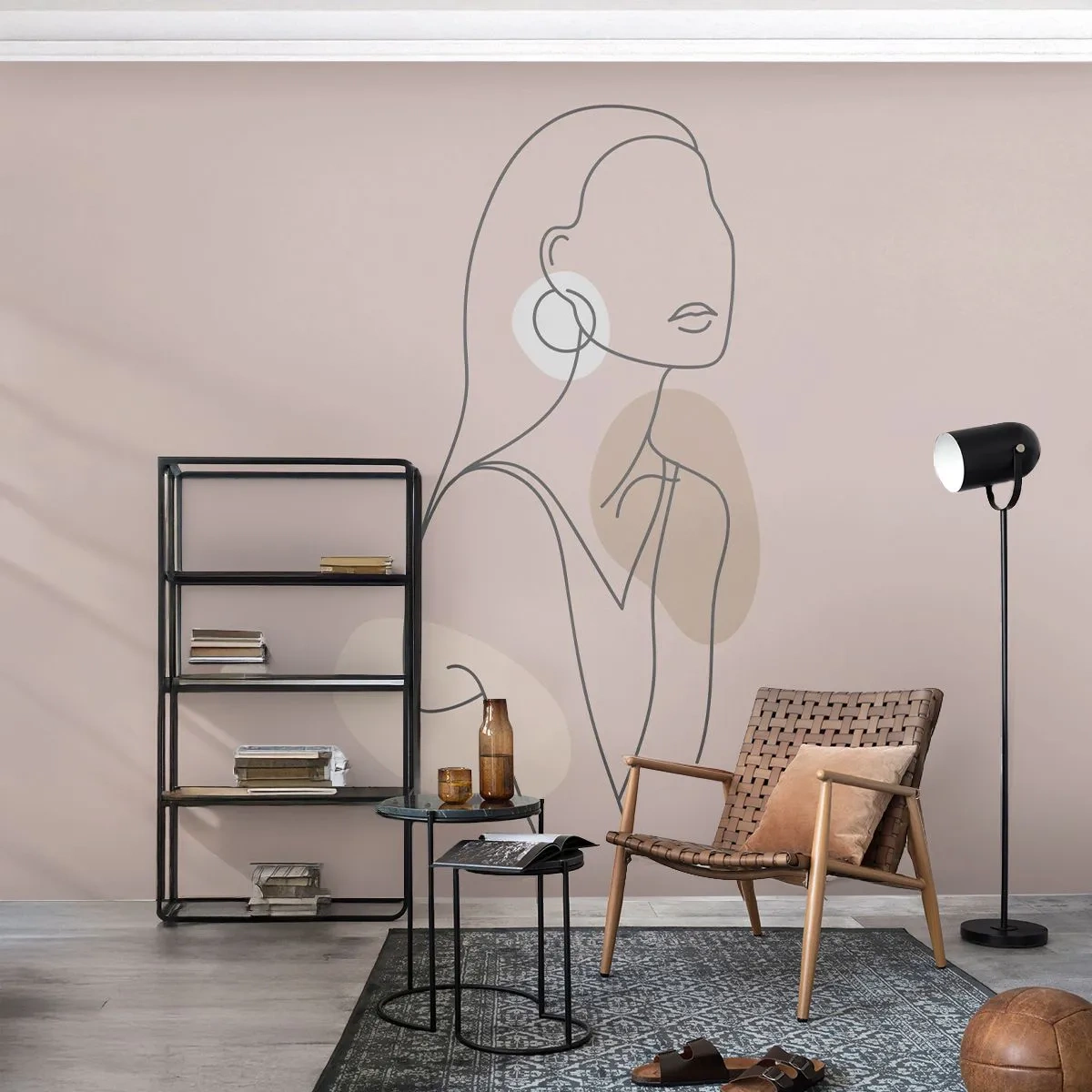 Samolepiaca Fototapeta Deluxe Sticker - Dievčenská ikona - Abstrakcia, Žena, Grafika - 250x175 cm