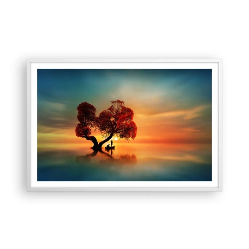 Plagát v bielom ráme - Voda a ticho vesmíru - 91x61 cm