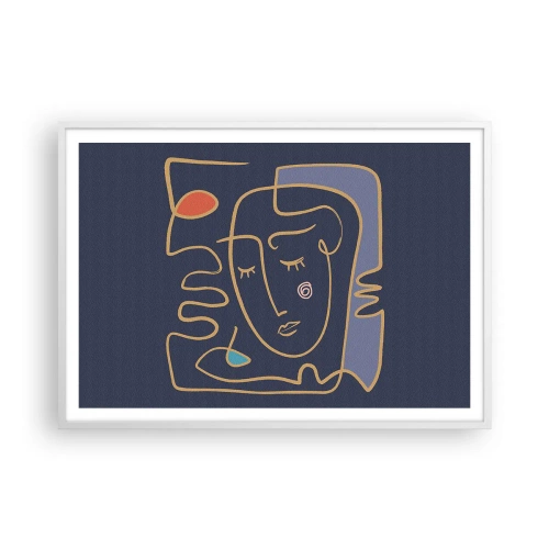 Plagát v bielom ráme - V zádumčivosti - 100x70 cm