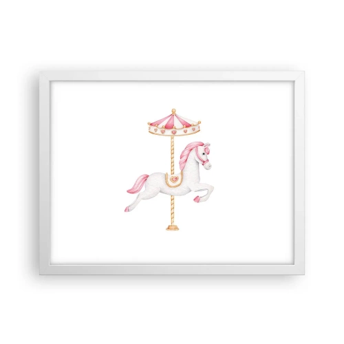 Plagát v bielom ráme - Vyrazil z kopýtka - 40x30 cm