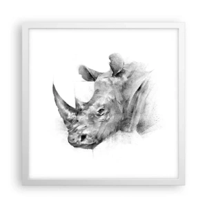 Plagát v bielom ráme - Africký portrét - 40x40 cm